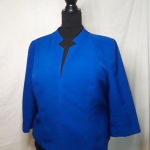 Jones Studio Royal Blue Blazer 3/4 Sleeve 16W